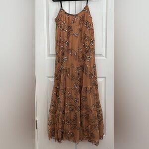 Anthropologie Women’s Sequins, Peach Textured Dress, size small